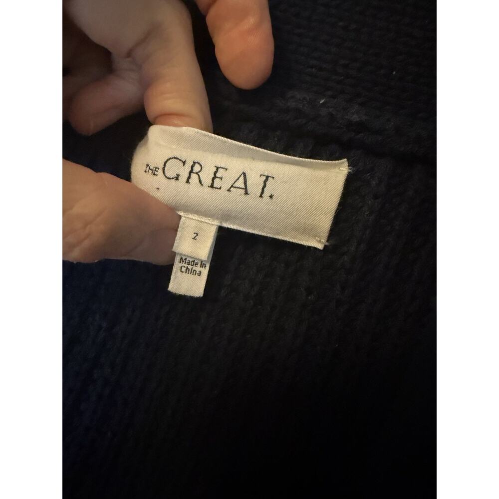 The Great THE SAILBOAT LODGE CARDIGAN Navy Blur Knit Sz 2 (medium) NWOT $450 - Picture 4 of 10